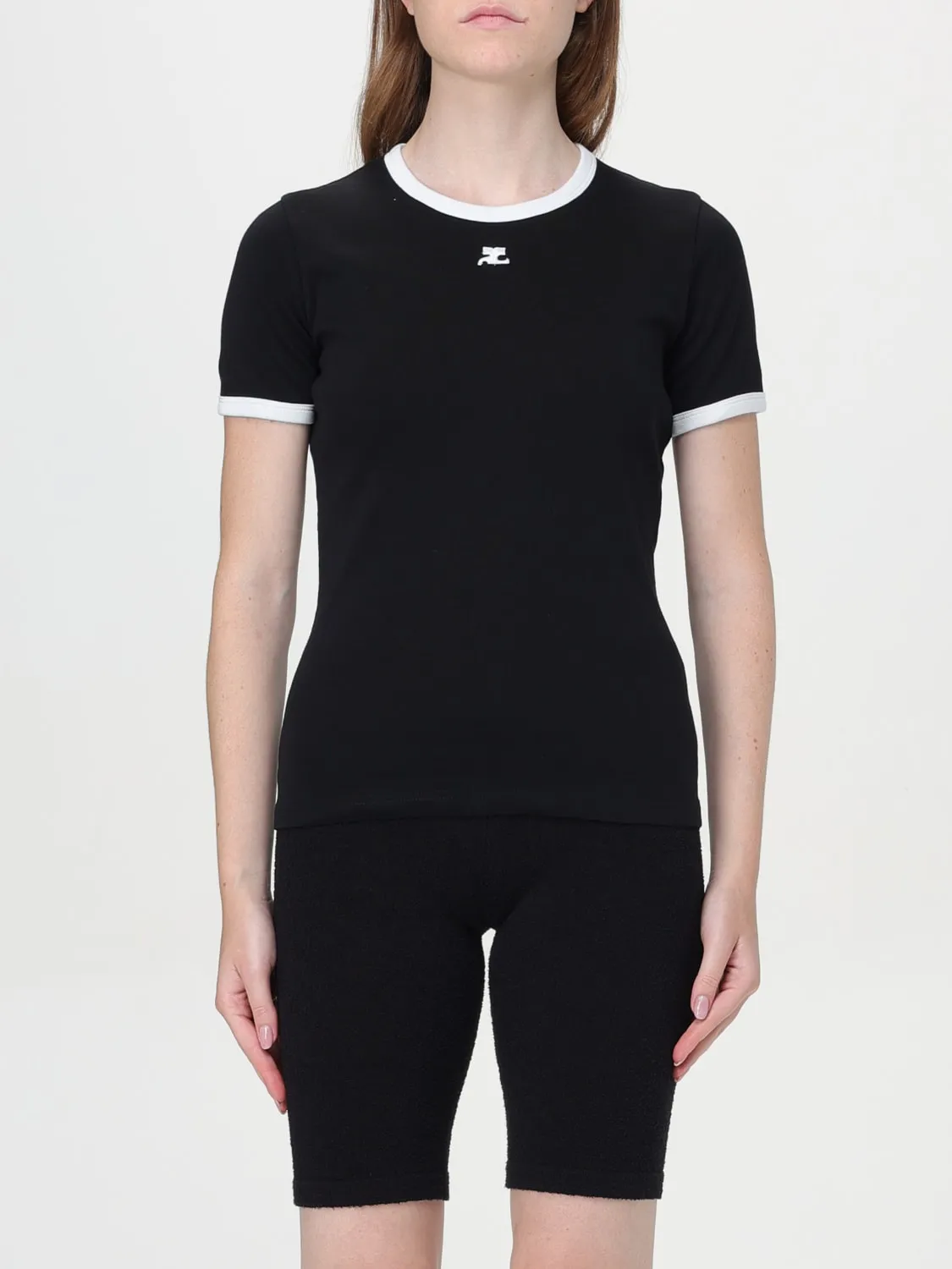 T-shirt basic con mini logo Courréges