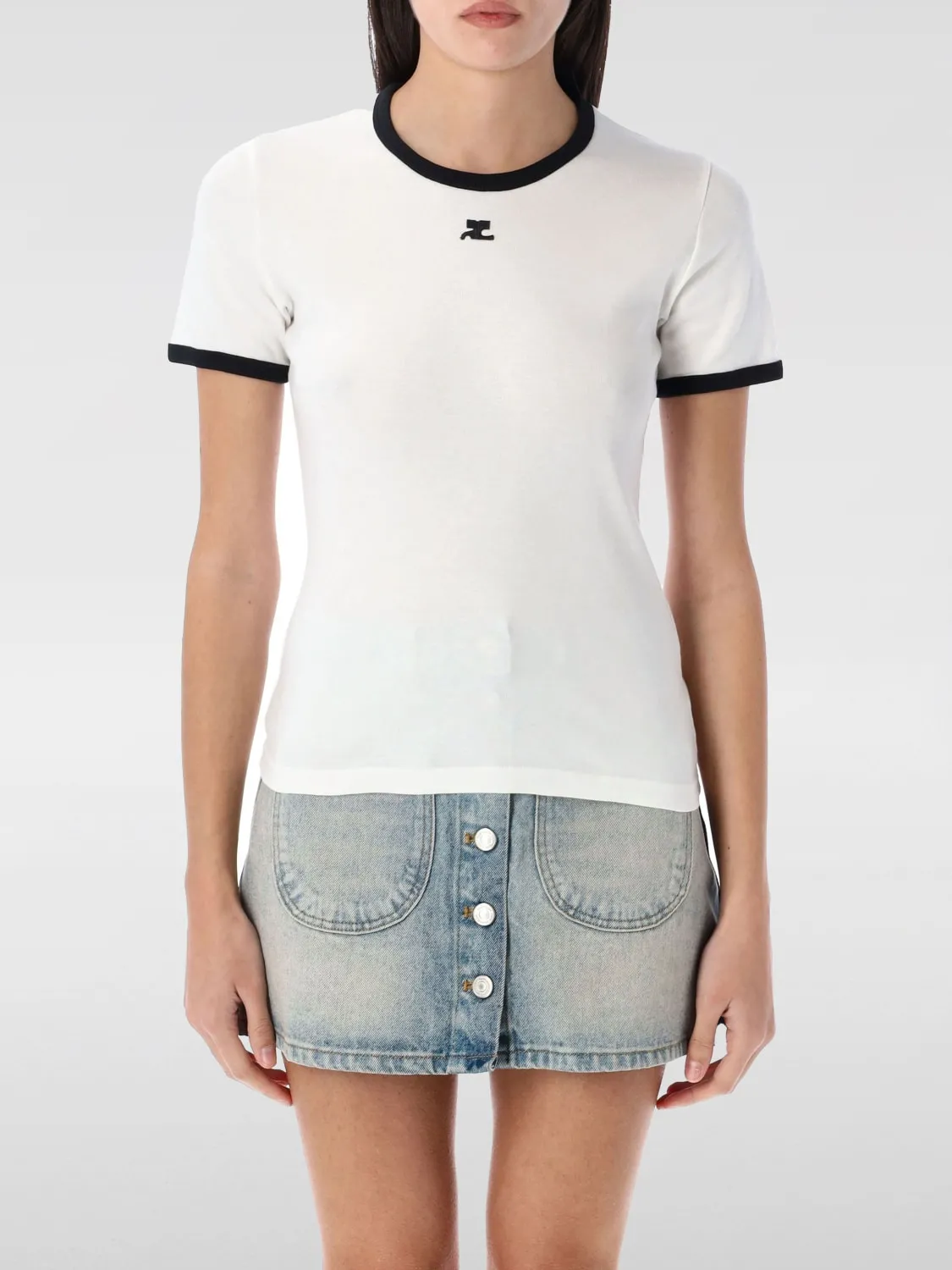 T-shirt Courrèges in cotone stretch
