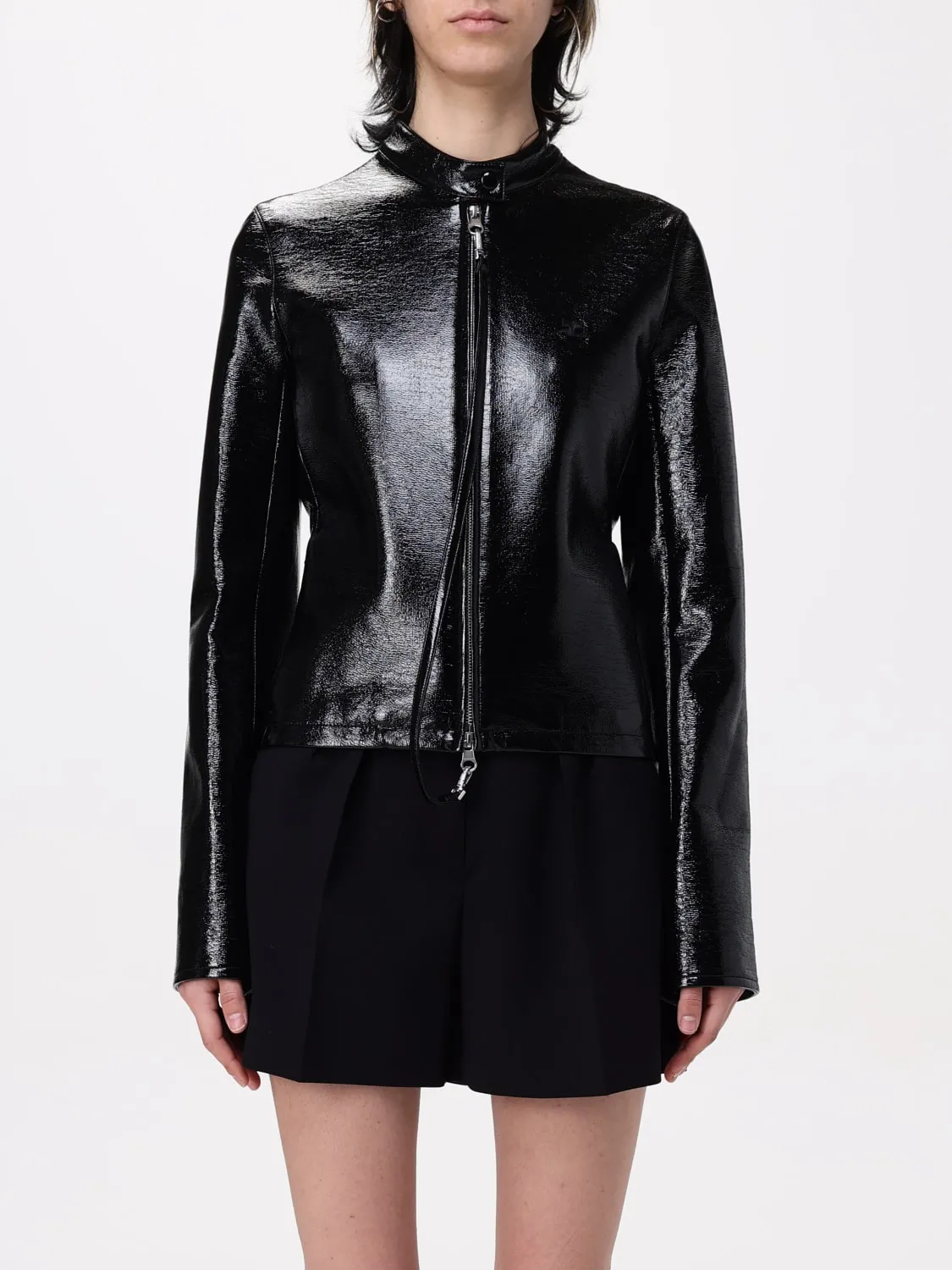 Giacca biker Courrèges in vernice