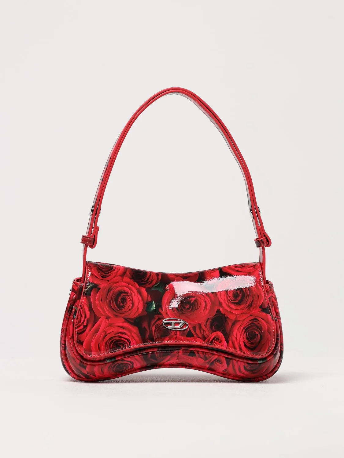 Borsa Play Diesel in vernice con stampa floreale