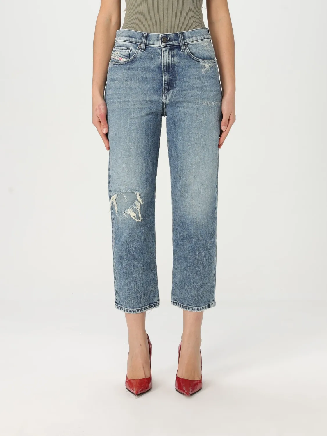 Jeans cropped Diesel in denim used