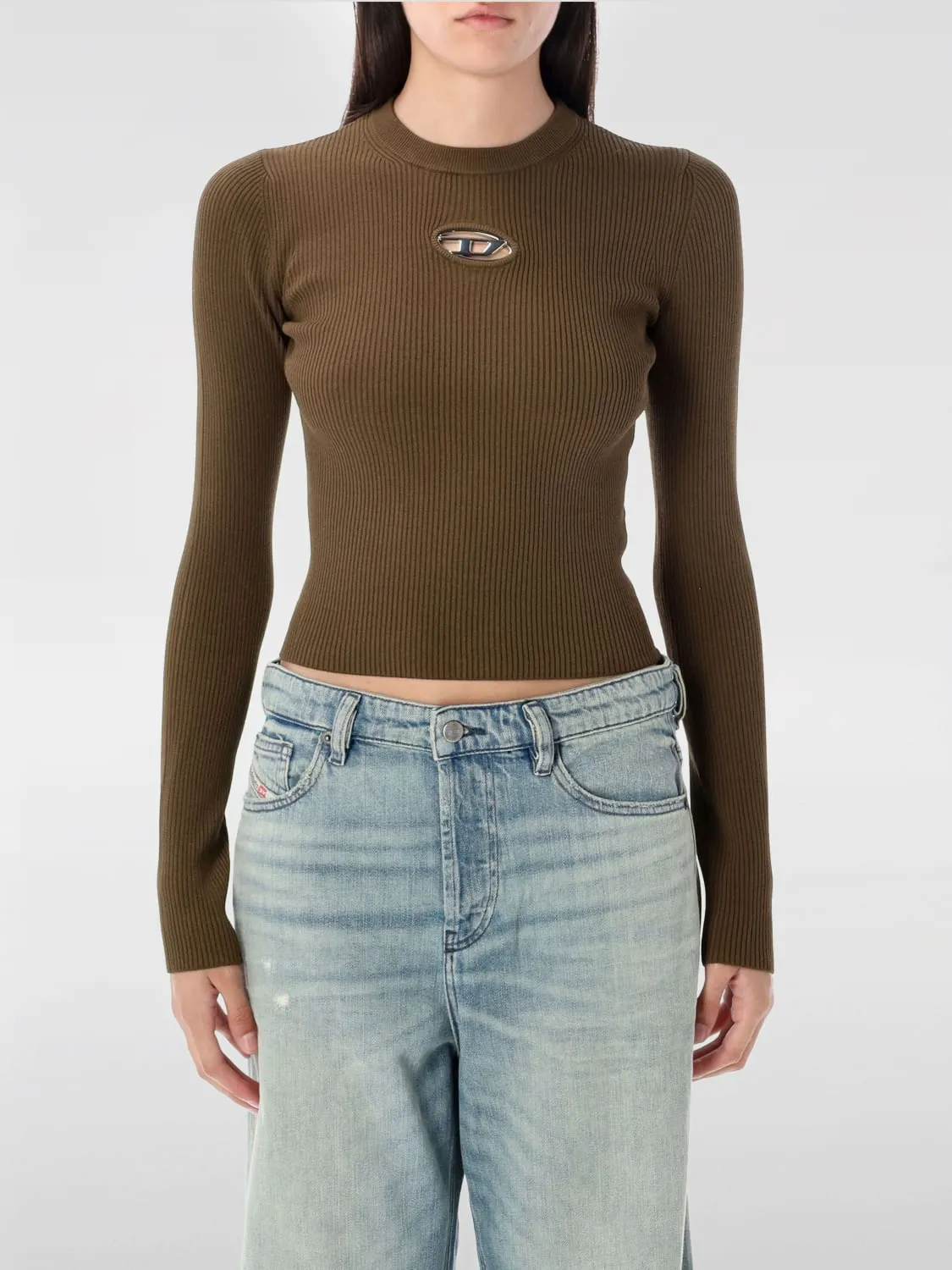 Maglia Diesel in viscosa a coste Oval D