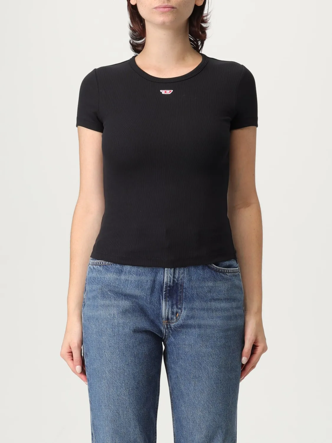 T-shirt in cotone a coste Oval D Diesel