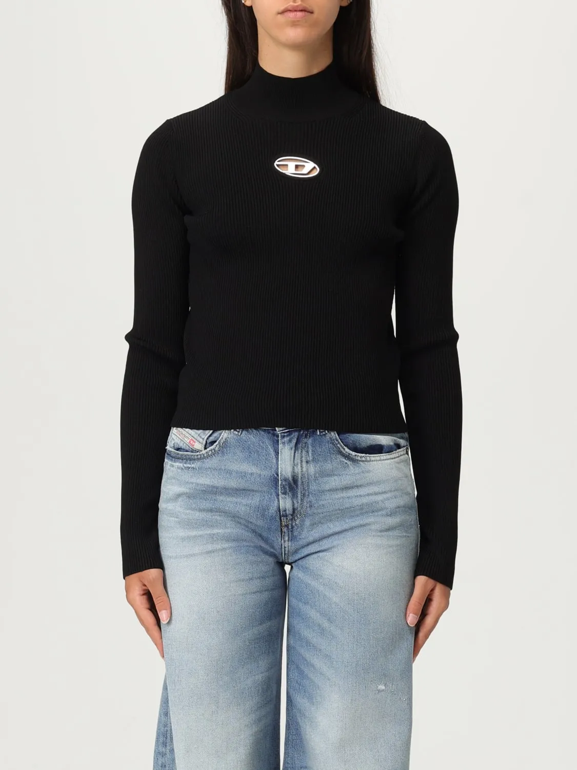 Maglia dolcevita Diesel in jersey a costine