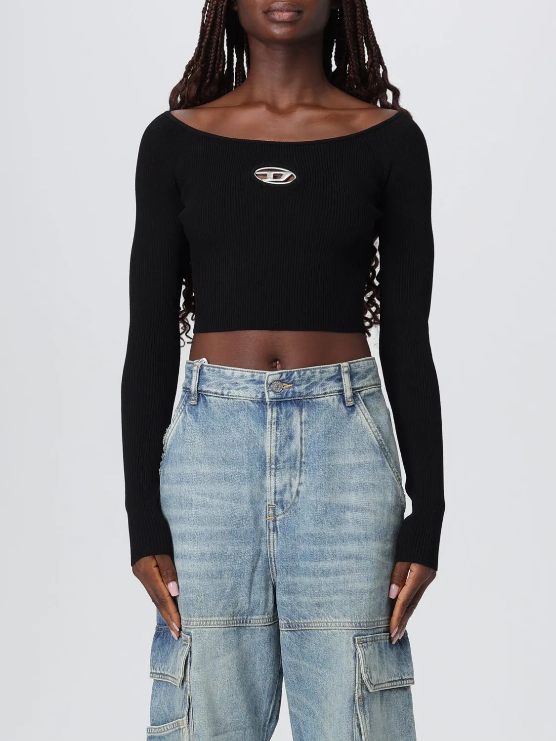 Top crop con logo Oval D Diesel