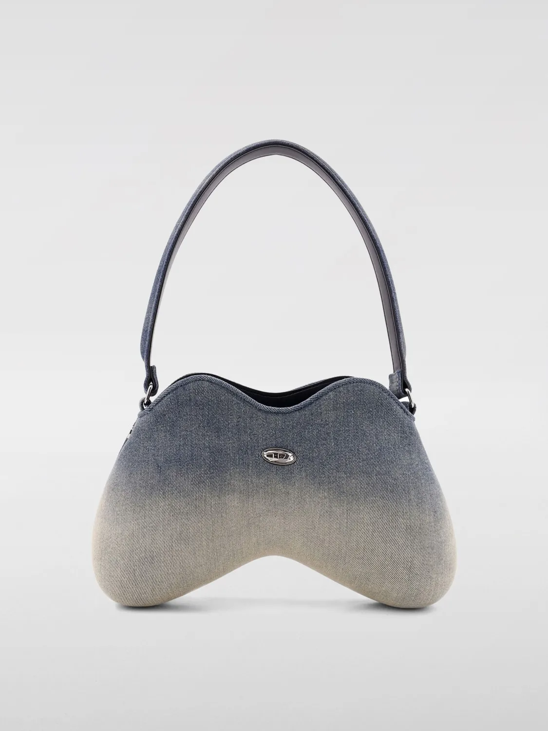 Borsa Double-D Diesel in denim solarizzato