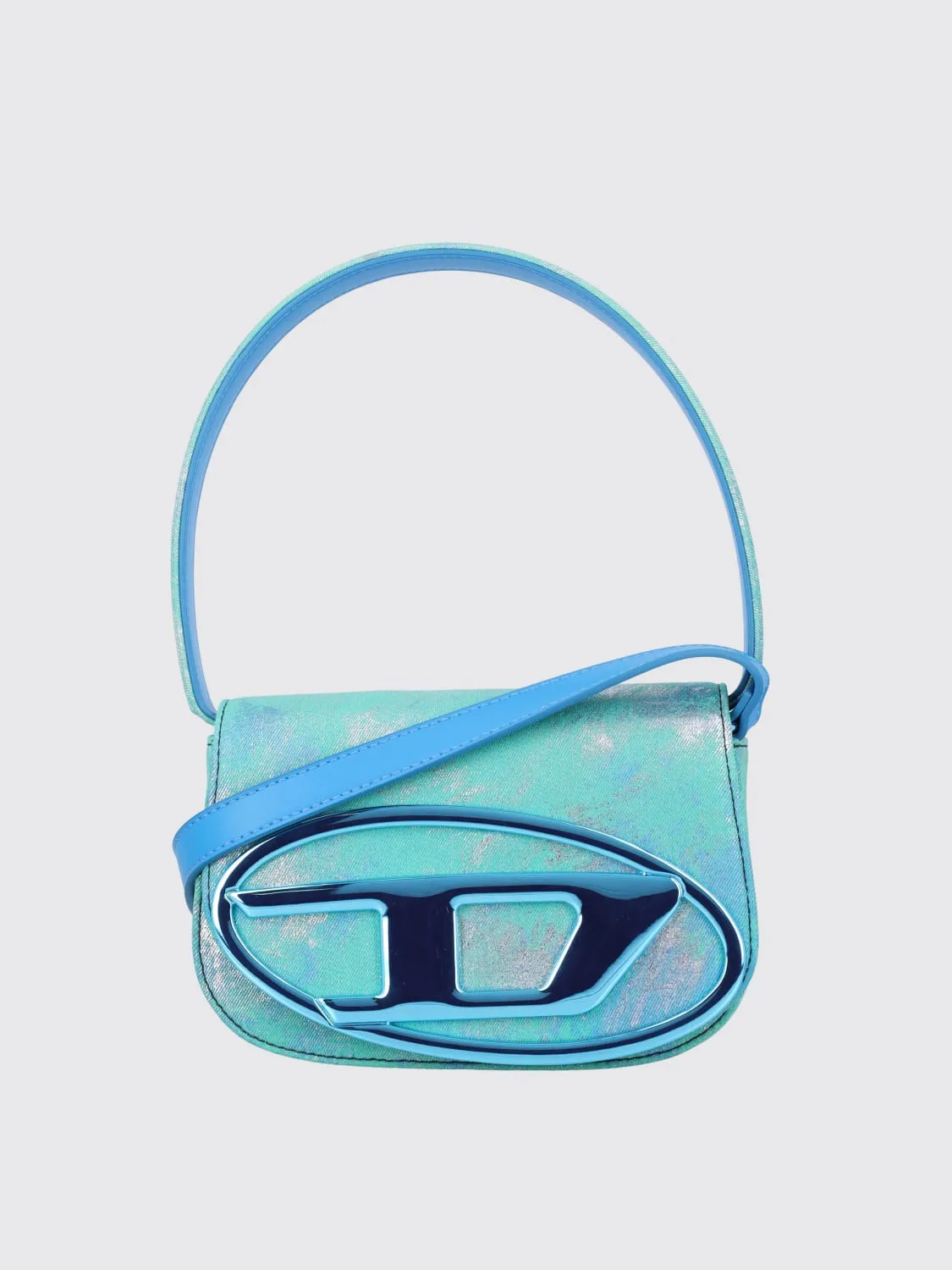 Borsa 1DR Diesel in cotone e pelle metallizzata