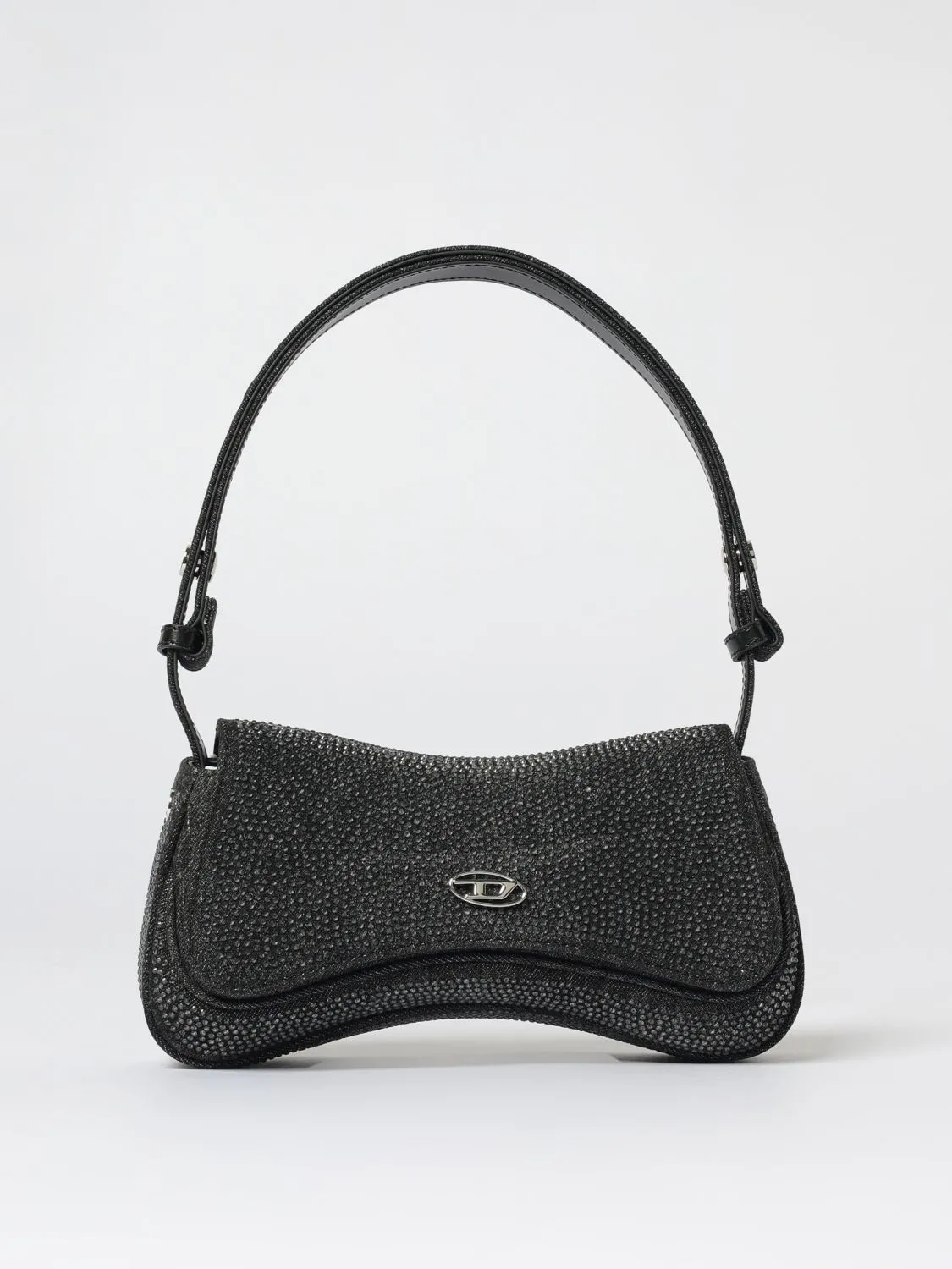 Borsa play clutch in denim con strass Diesel