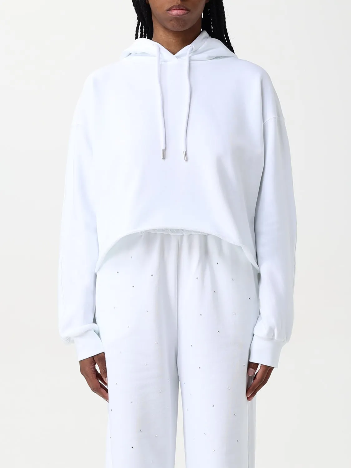 Felpa con cappuccio Disclaimer in cotone con logo