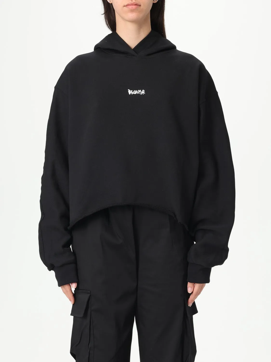 Felpa con cappuccio e maxi logo Disclaimer