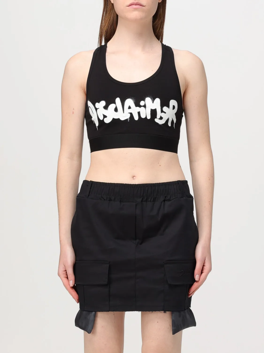 Top cropped Disclaimer in cotone stretch