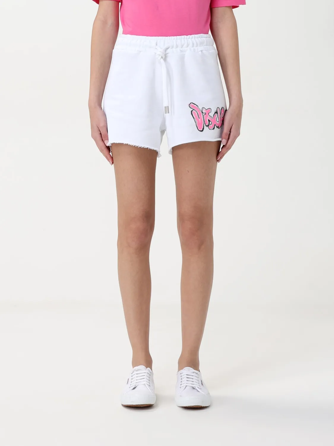 Pantaloncino Disclaimer in cotone con logo