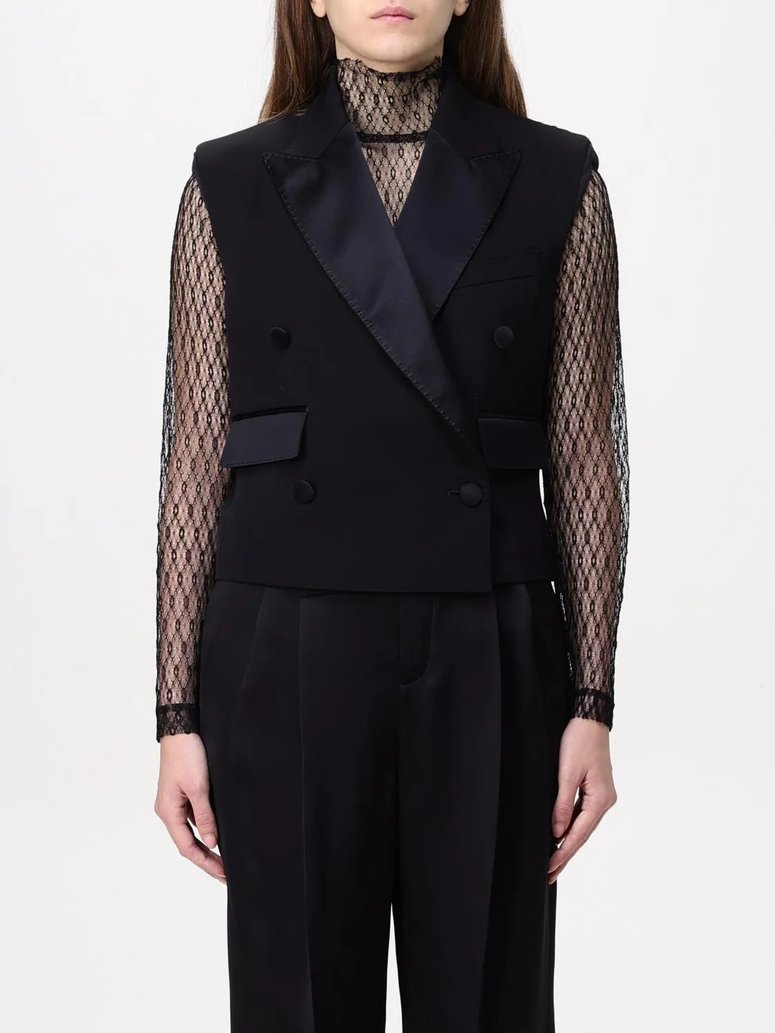 Gilet doppiopetto Dolce & Gabbana in misto lana e seta