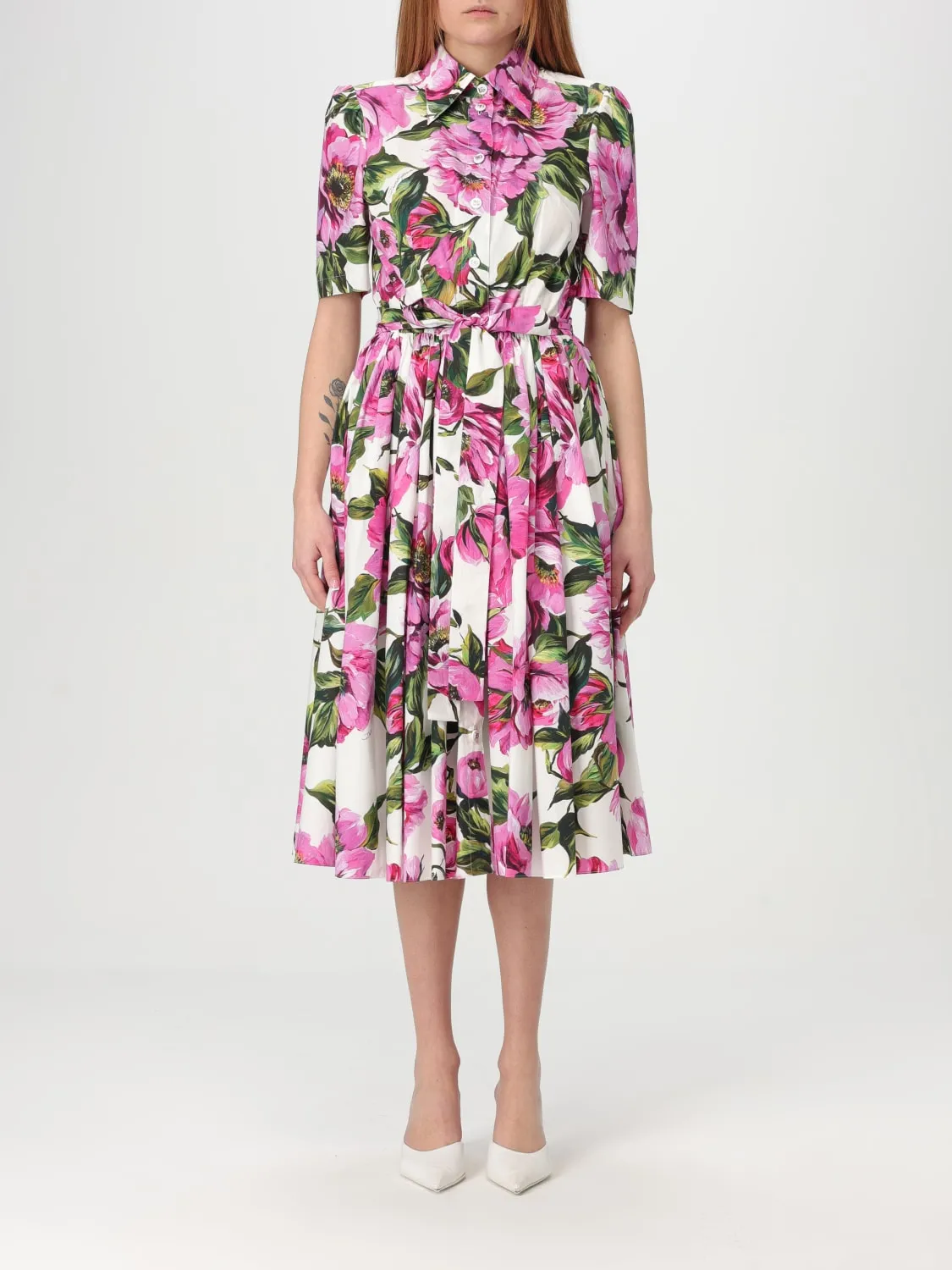 Abito chemisier Dolce & Gabbana in cotone stampato