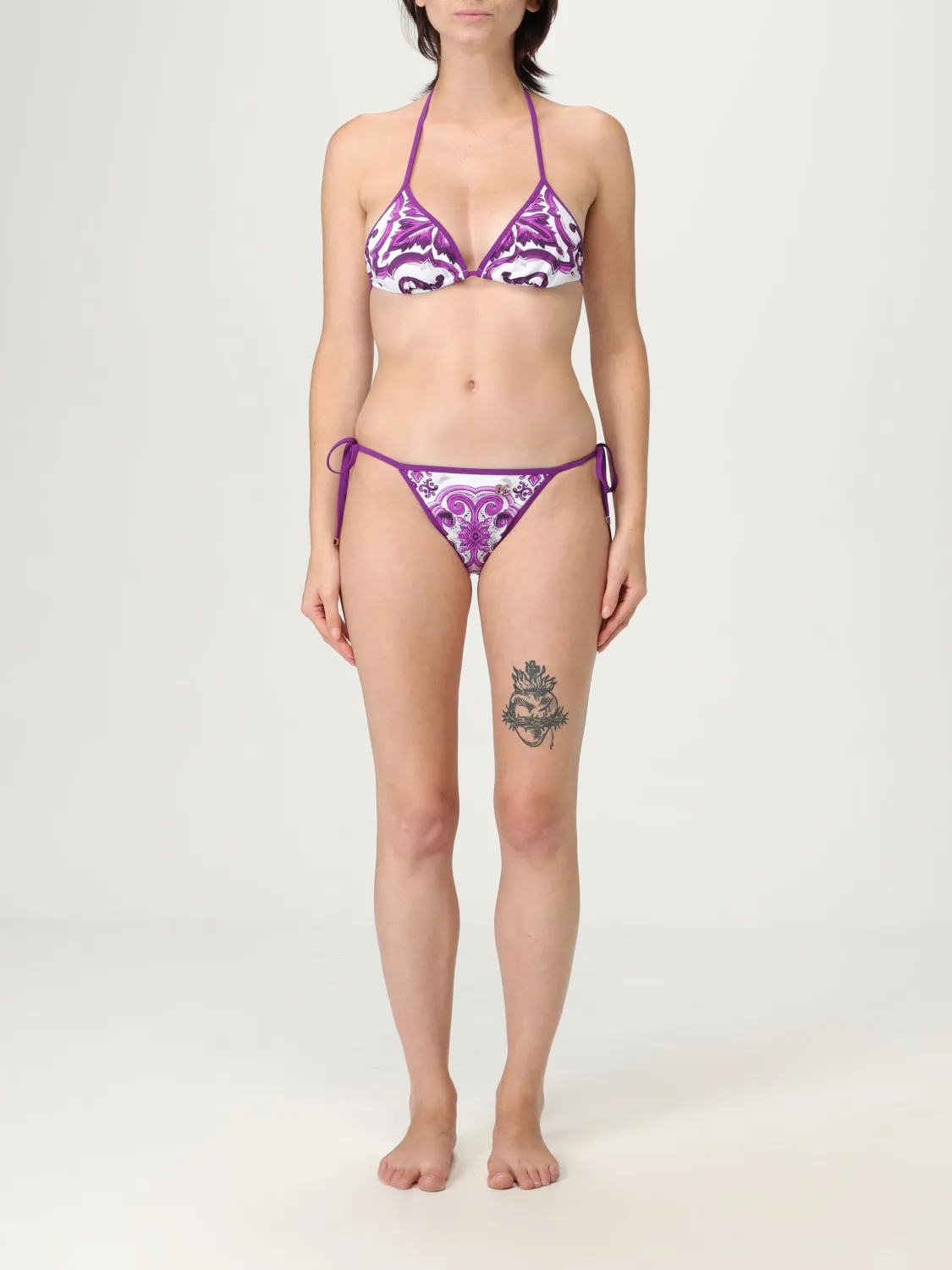 Costume da bagno bikini stampa maioliche Dolce & Gabbana