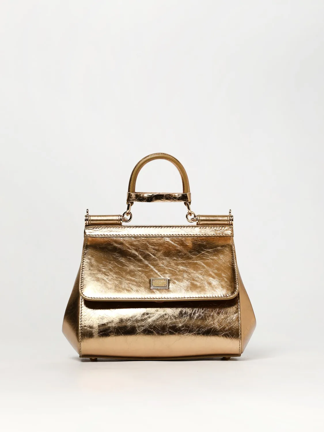 Borsa a mano Sicily in pelle laminata Dolce & Gabbana