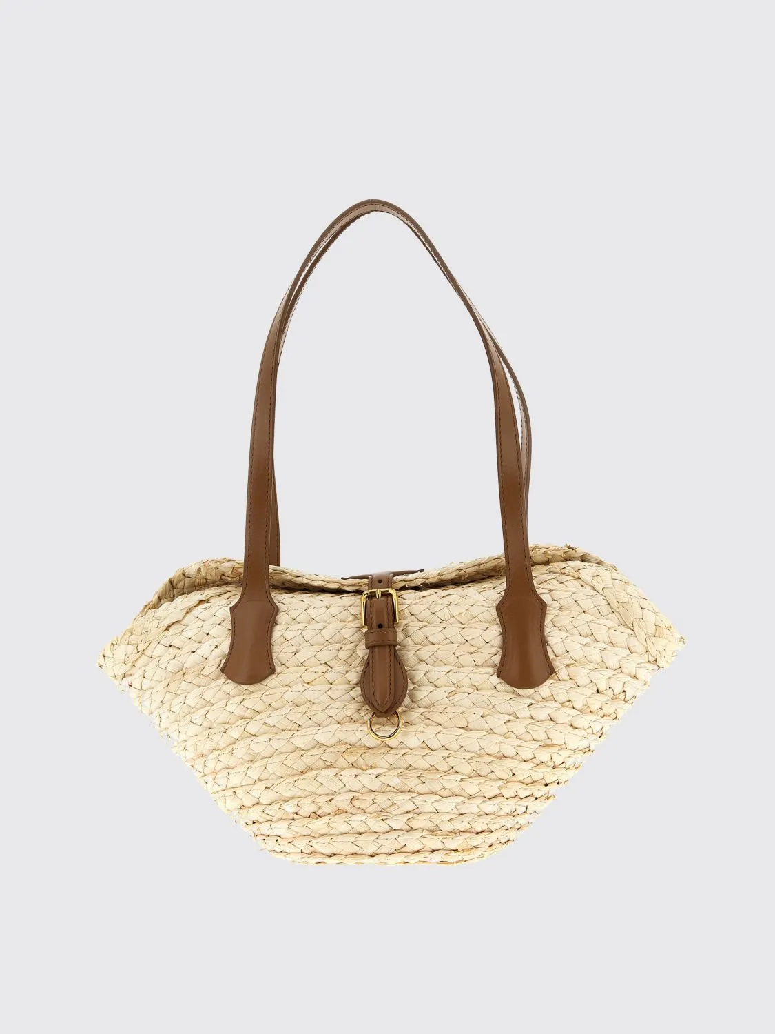 Borsa a spalla coffa Capri in paglia Dolce & Gabbana