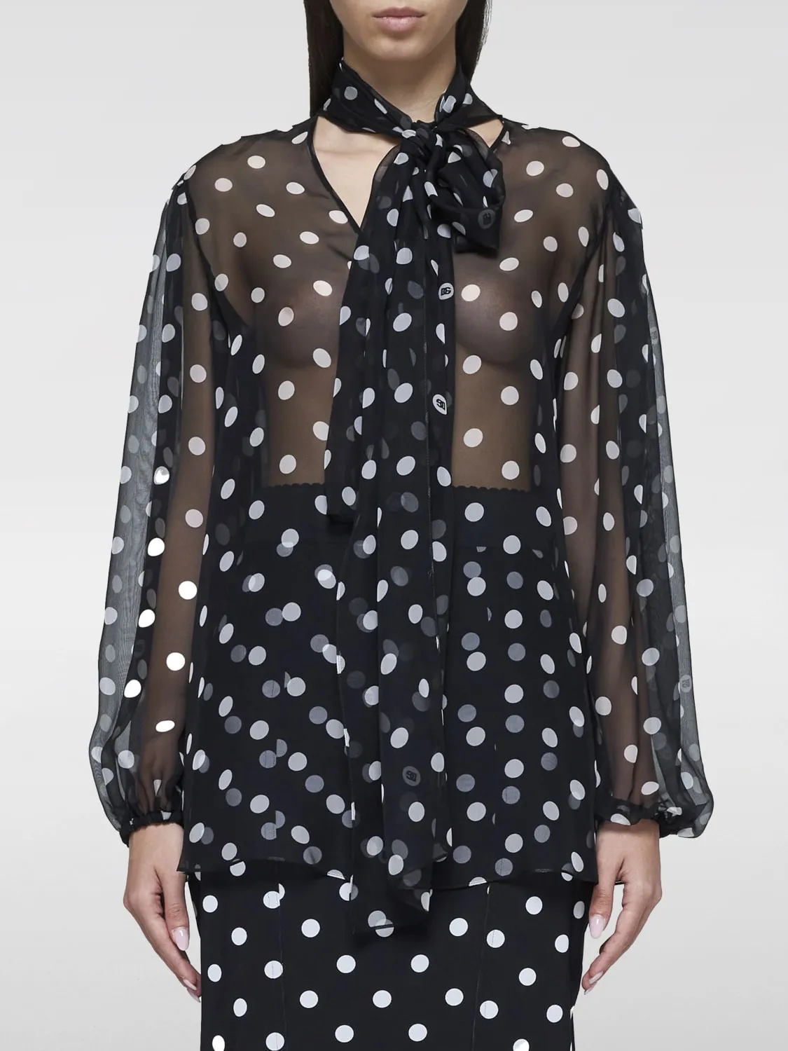 Blusa a pois Dolce & Gabbana in seta