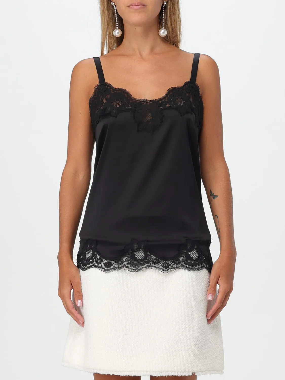 T-shirt Dolce & Gabbana in seta con pizzo