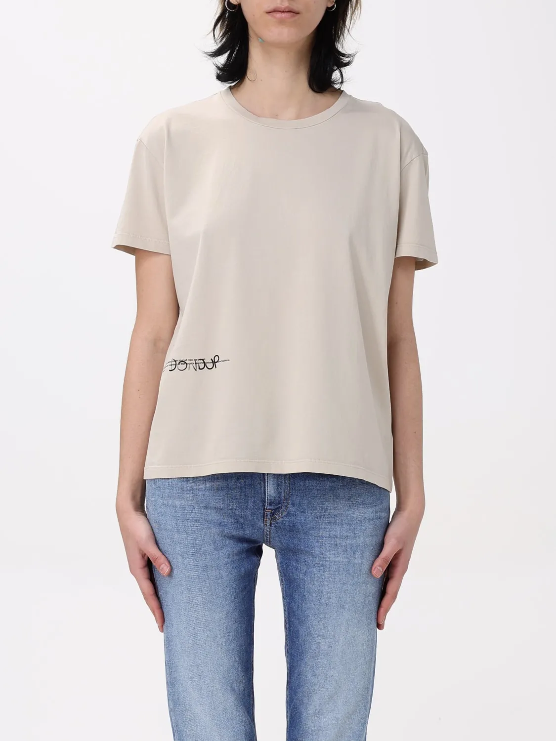 T-shirt in cotone con mini logo Dondup