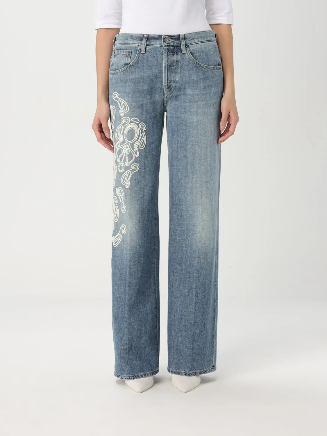 Jeans Dondup in denim con ricami