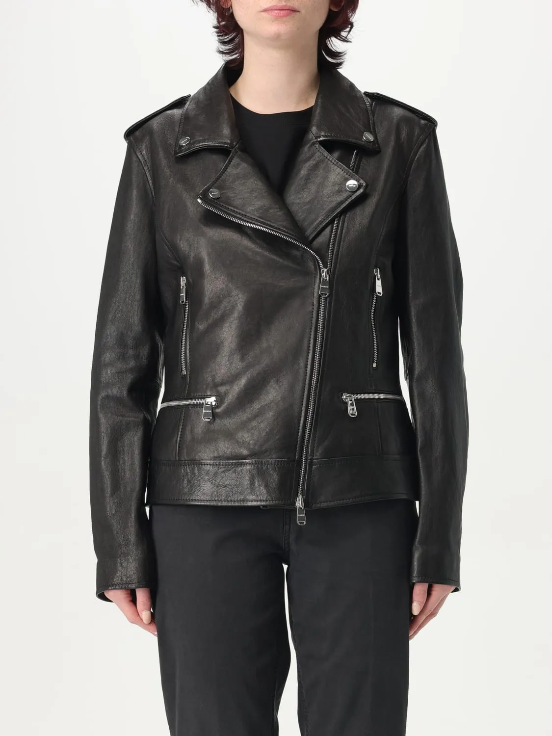 Giubbotto biker Dondup in pelle