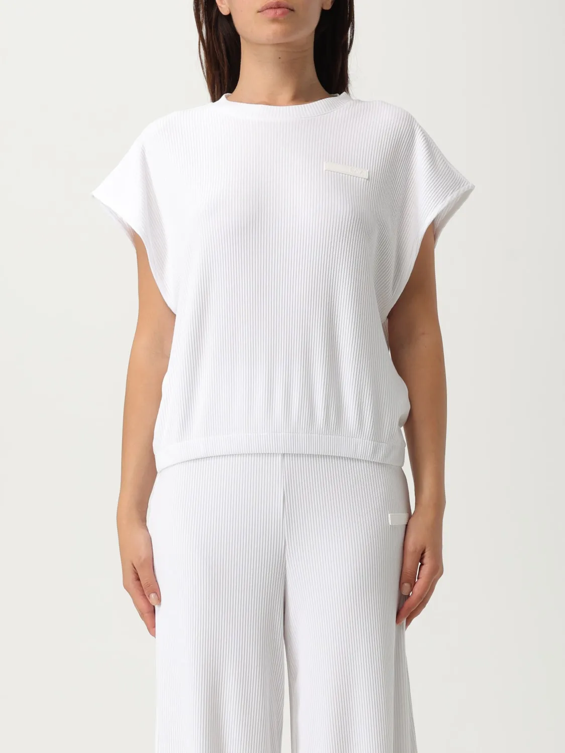 Top in maglia EA7 a costine