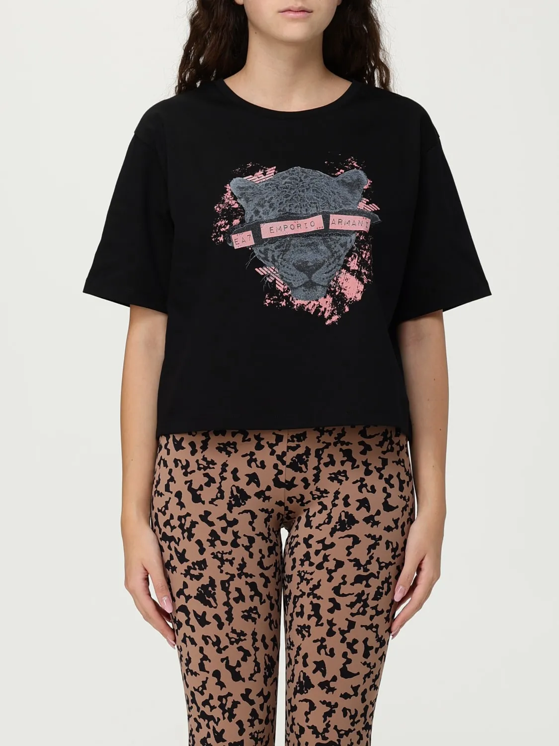 T-shirt EA7 in cotone con stampa logo