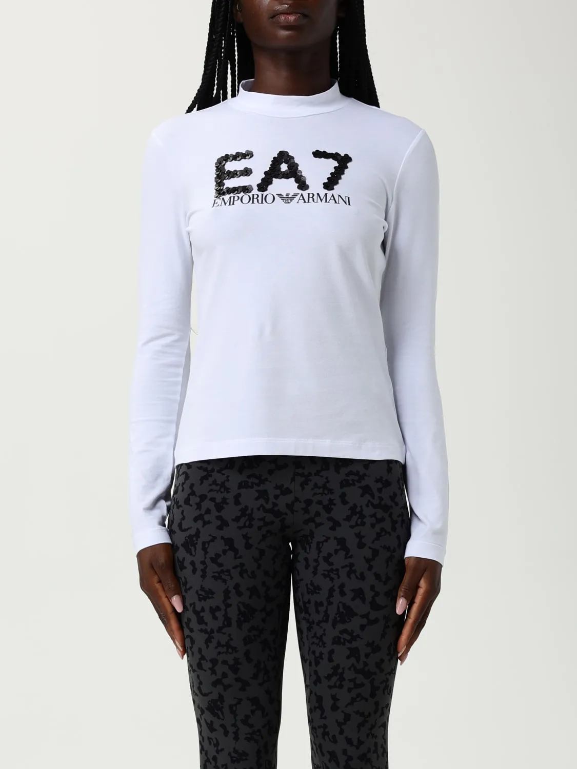 T-shirt EA7 in cotone stretch con logo