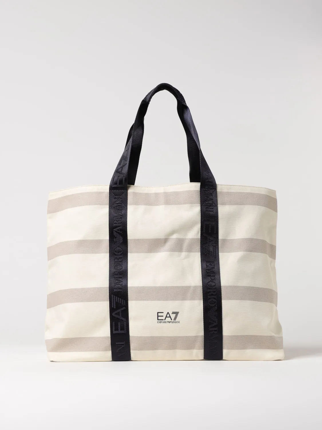 Borsa EA7 Swinwear in canvas di cotone a righe