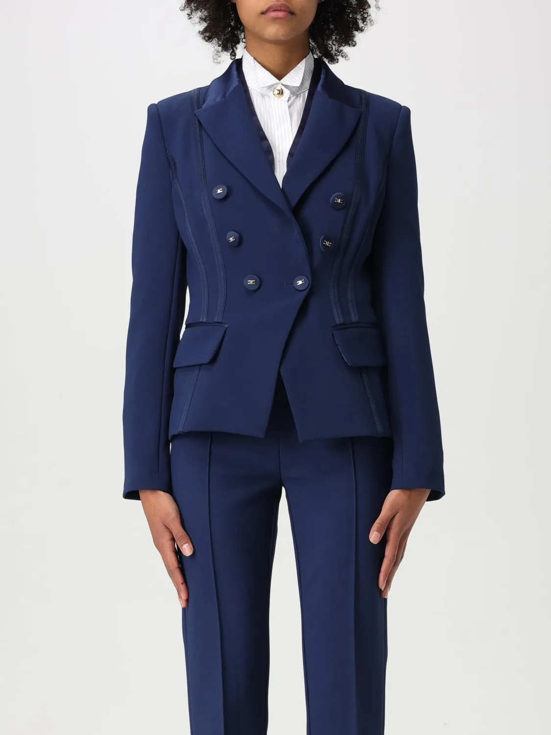 Blazer doppiopetto Elisabetta Franchi in crêpe
