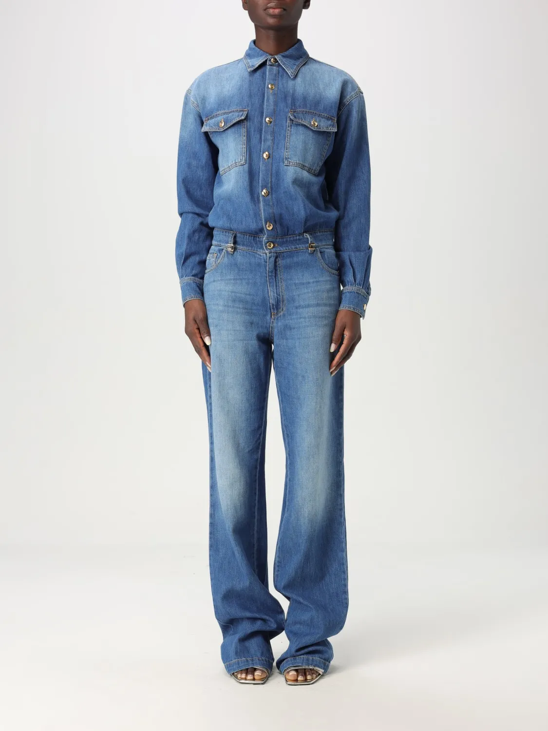 Tuta a Jeans Elisabetta Franchi in denim