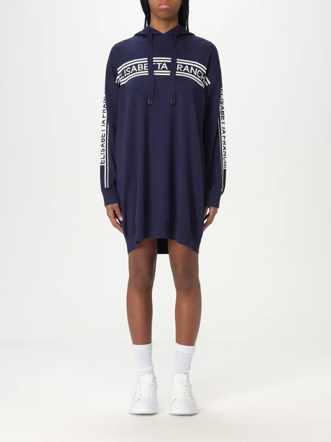 Abito a felpa Elisabetta Franchi in jersey con logo