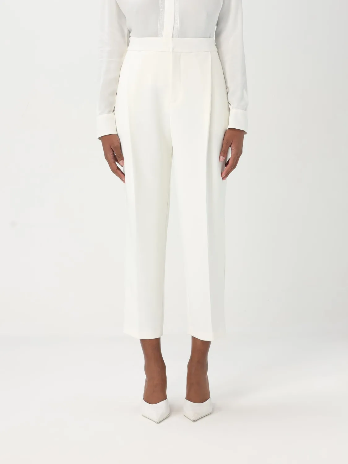 Pantalone cropped Elisabetta Franchi in crêpe
