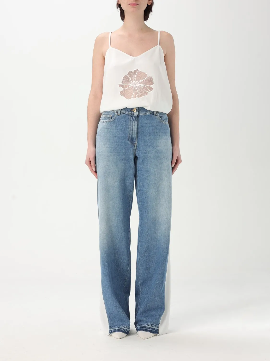 Tuta in denim di cotone Elisabetta Franchi