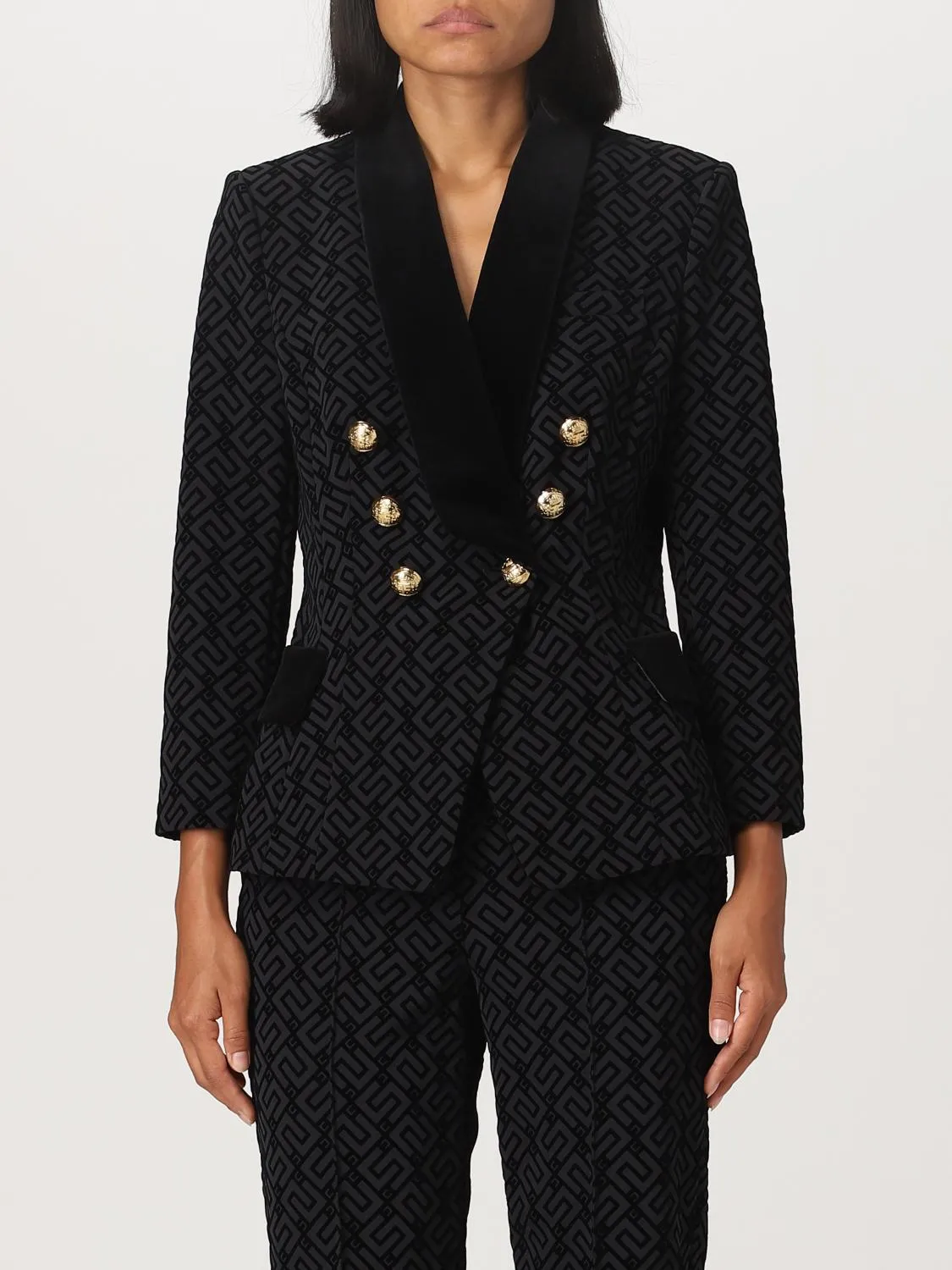 Blazer Elisabetta Franchi in crêpe con stampa flock