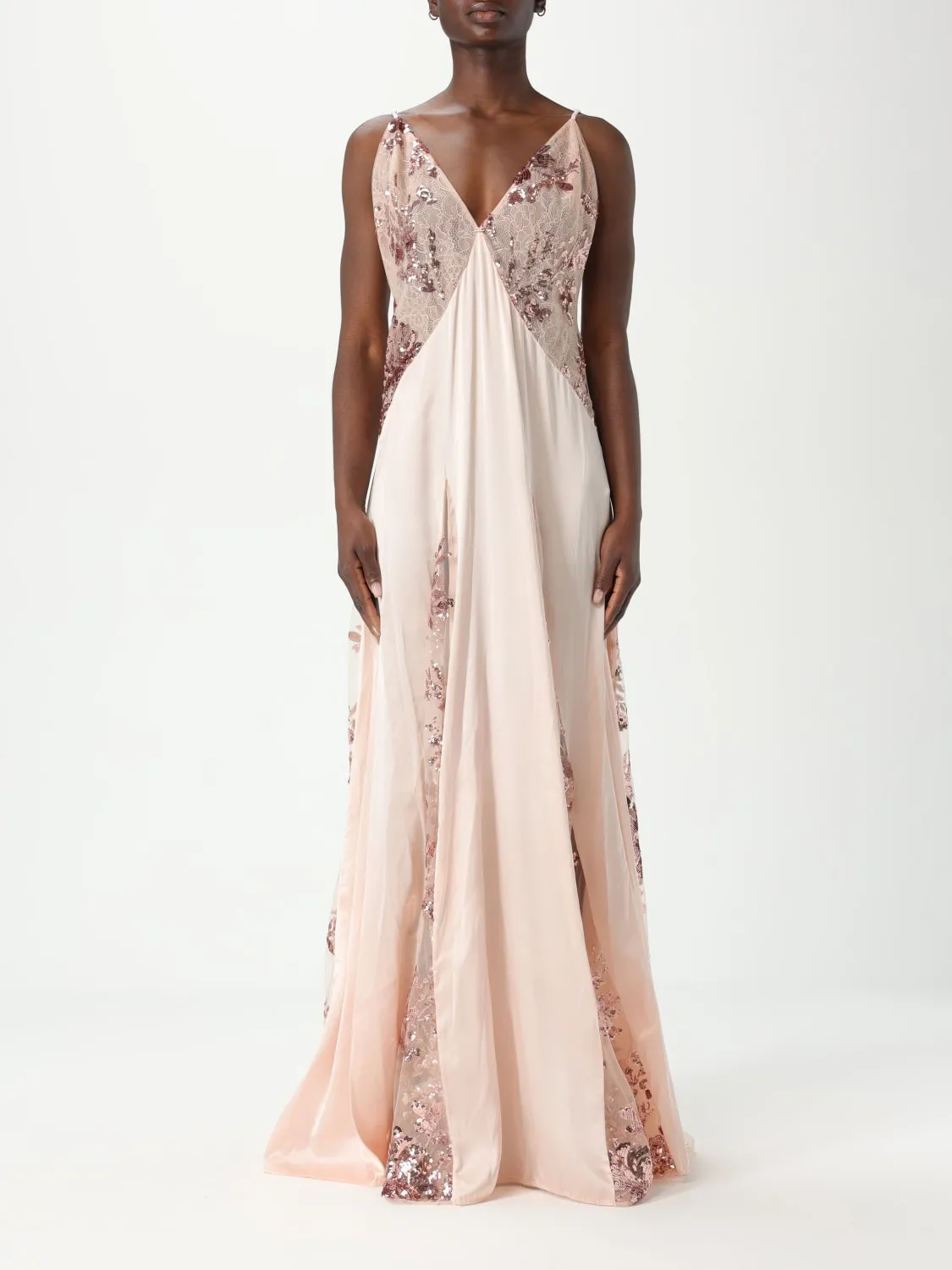 Abito Elisabetta Franchi in seta con motivo floreale