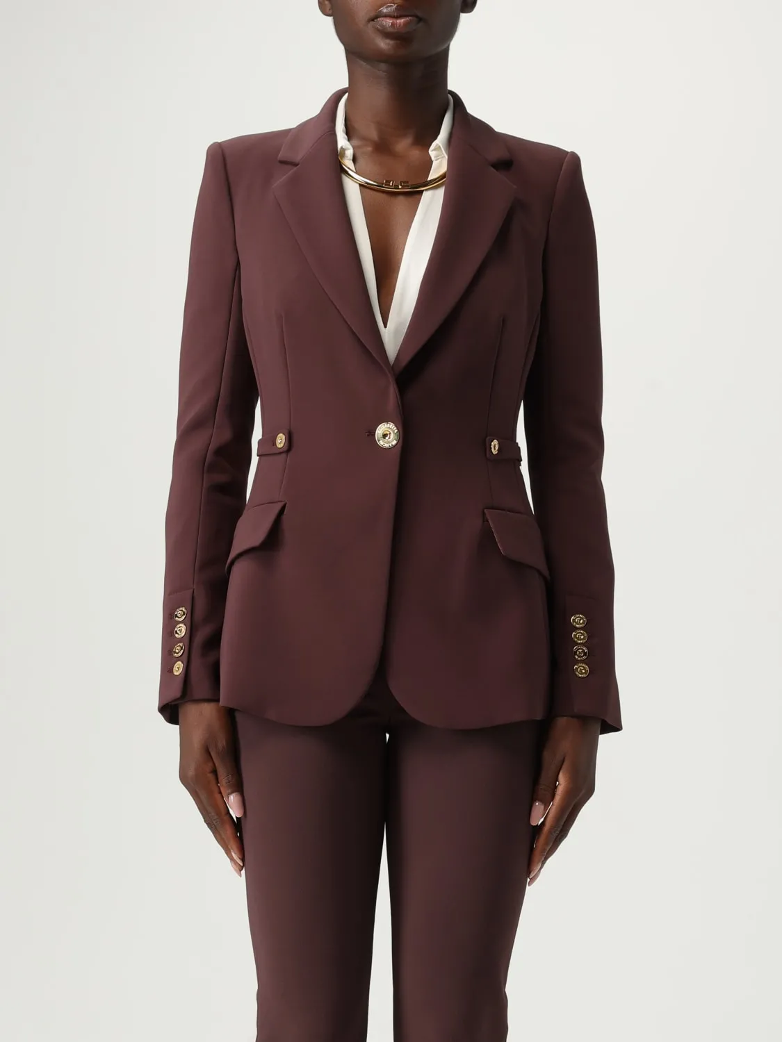 Blazer monopetto Elisabetta Franchi in crêpe