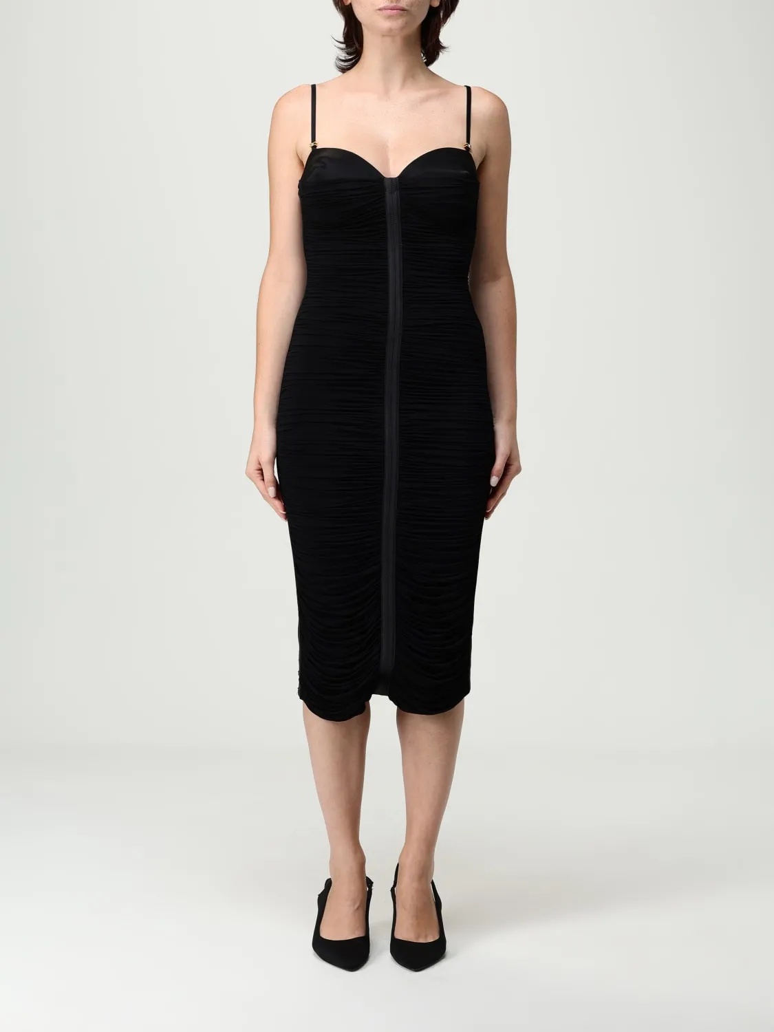 Abito in jersey stretch con drappeggi Elisabetta Franchi