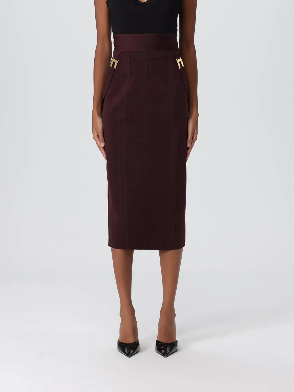 Gonna a tubino con logo Elisabetta Franchi