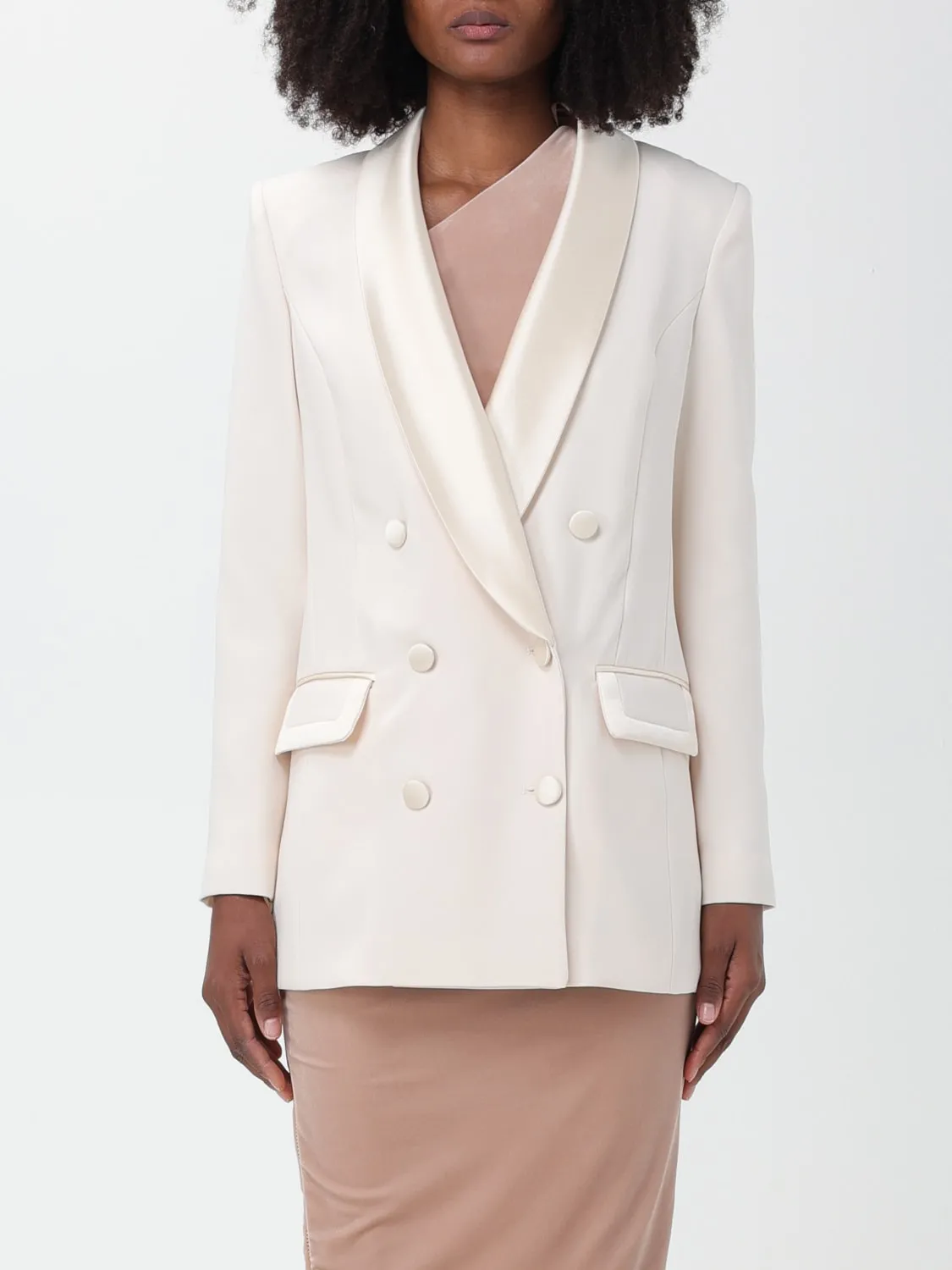 Blazer Elisabetta Franchi in crêpe e raso