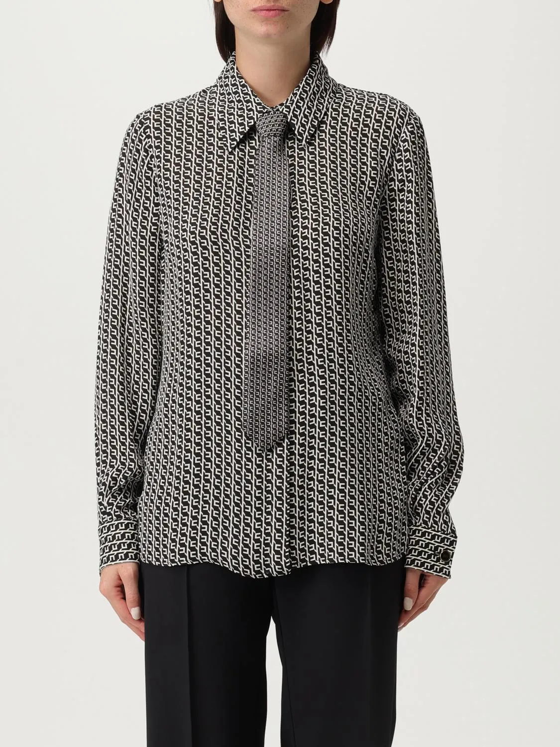 Camicia Elisabetta Franchi in crêpe stampato