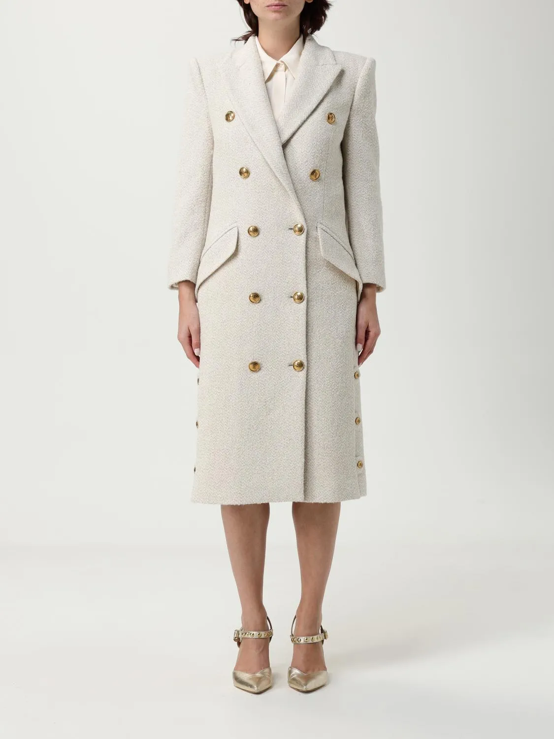 Cappotto doppiopetto Elisabetta Franchi in misto lana