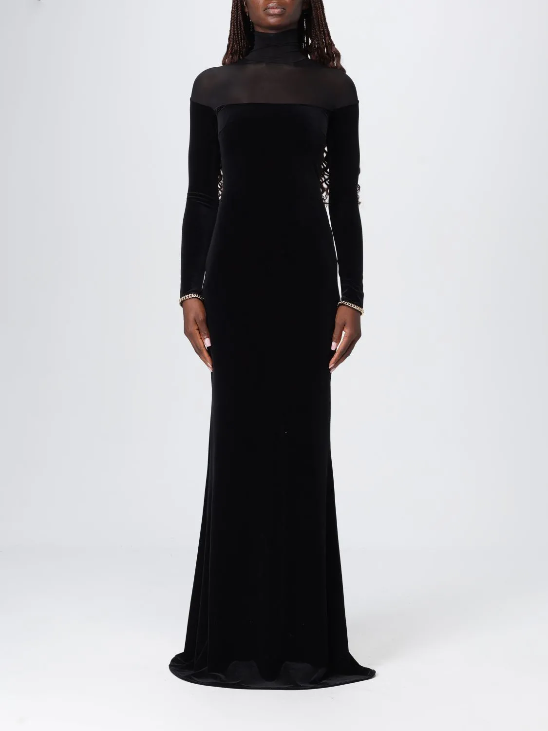 Abito Red Carpet in velluto e jersey Elisabetta Franchi