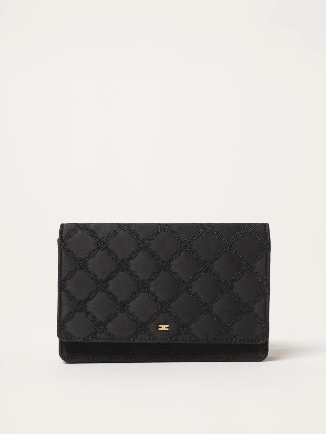 Pochette Elisabetta Franchi in raso con logo ricamato