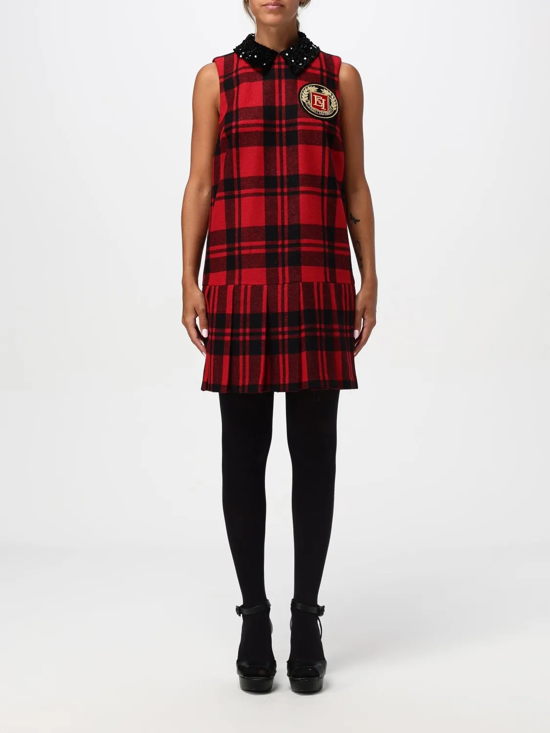 Abito Elisabetta Franchi in misto lana check