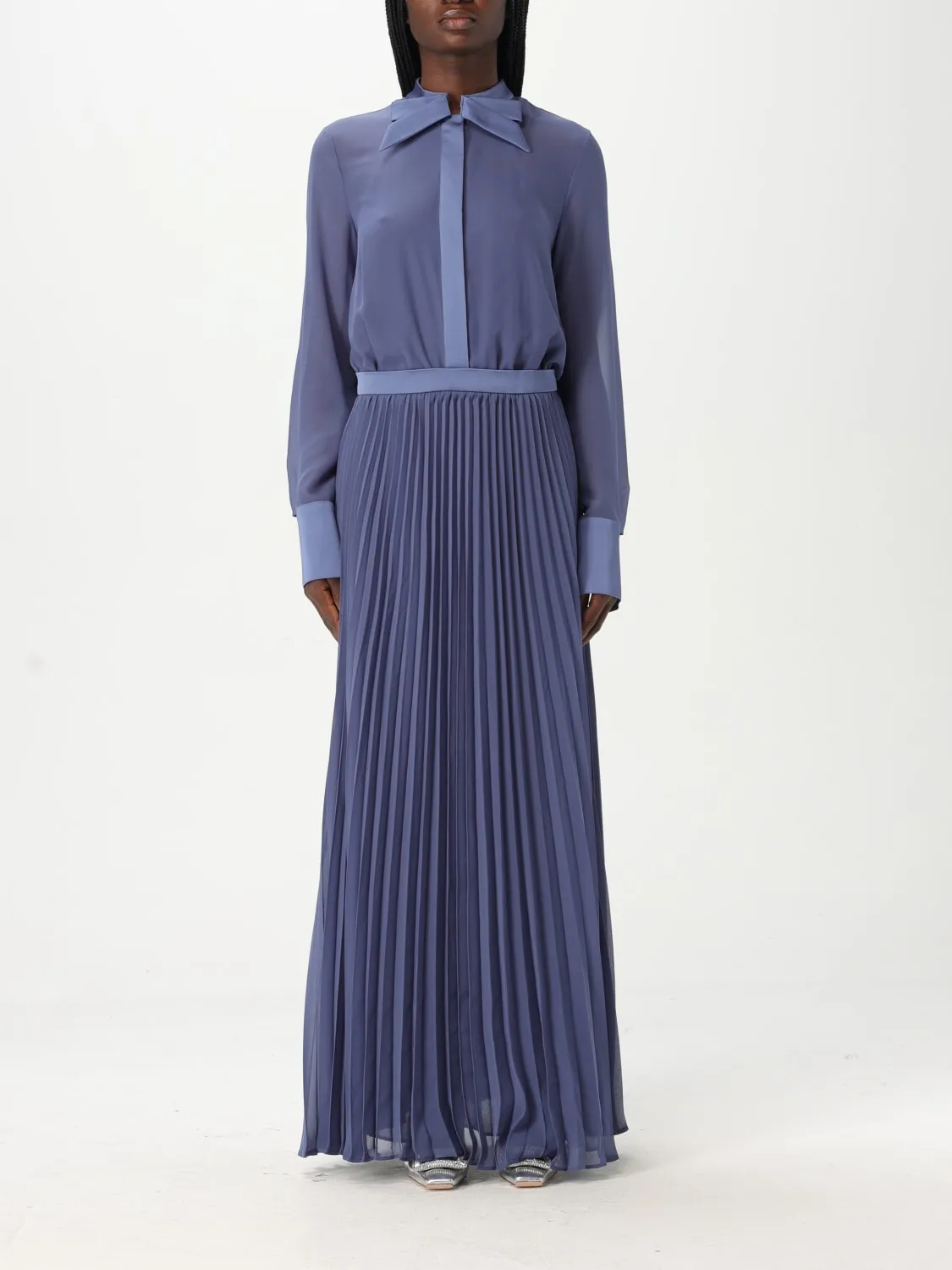 Abito chemisier Emporio Armani in georgette plissettato