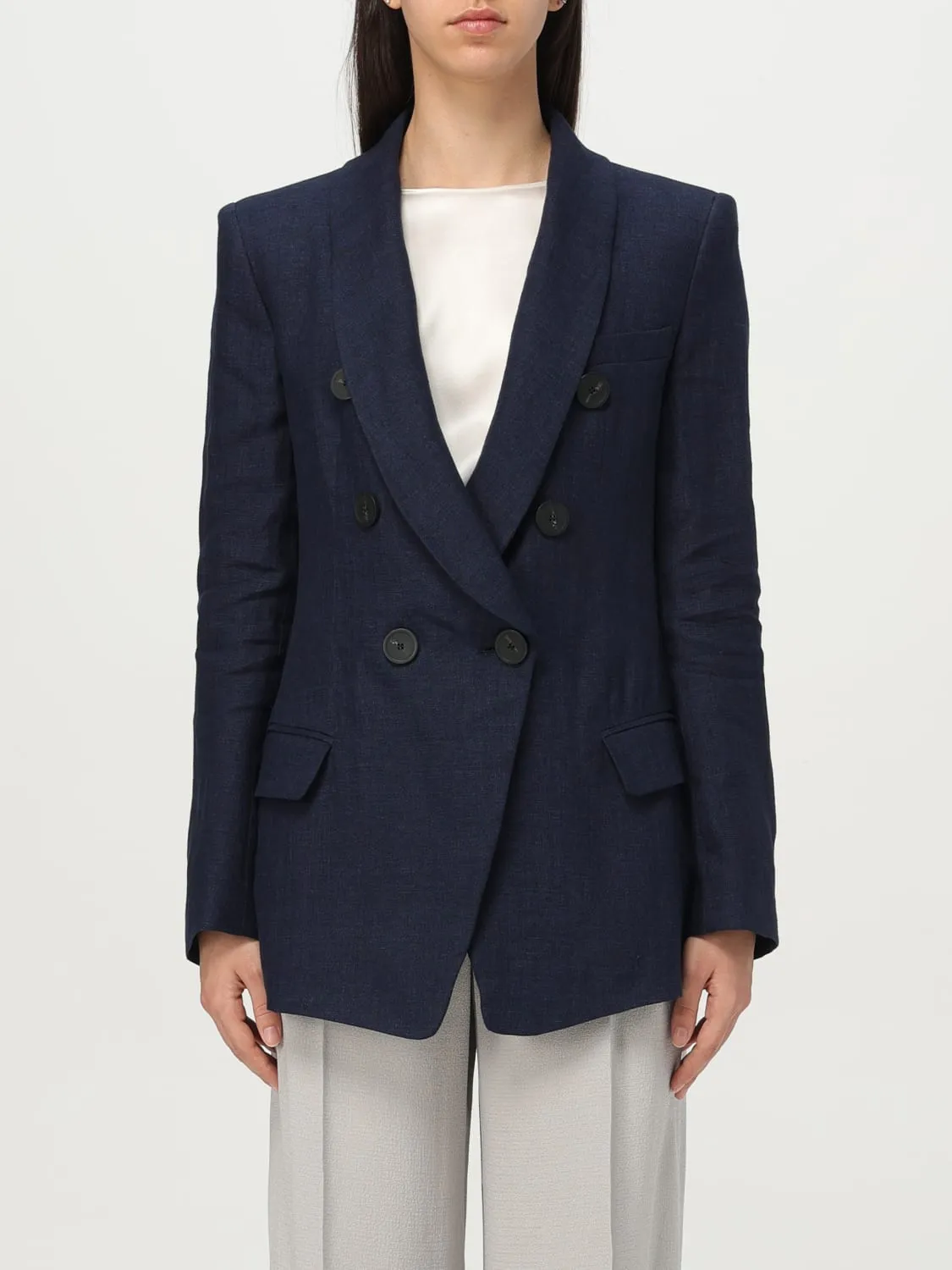 Blazer a doppiopetto Emporio Armani in lino