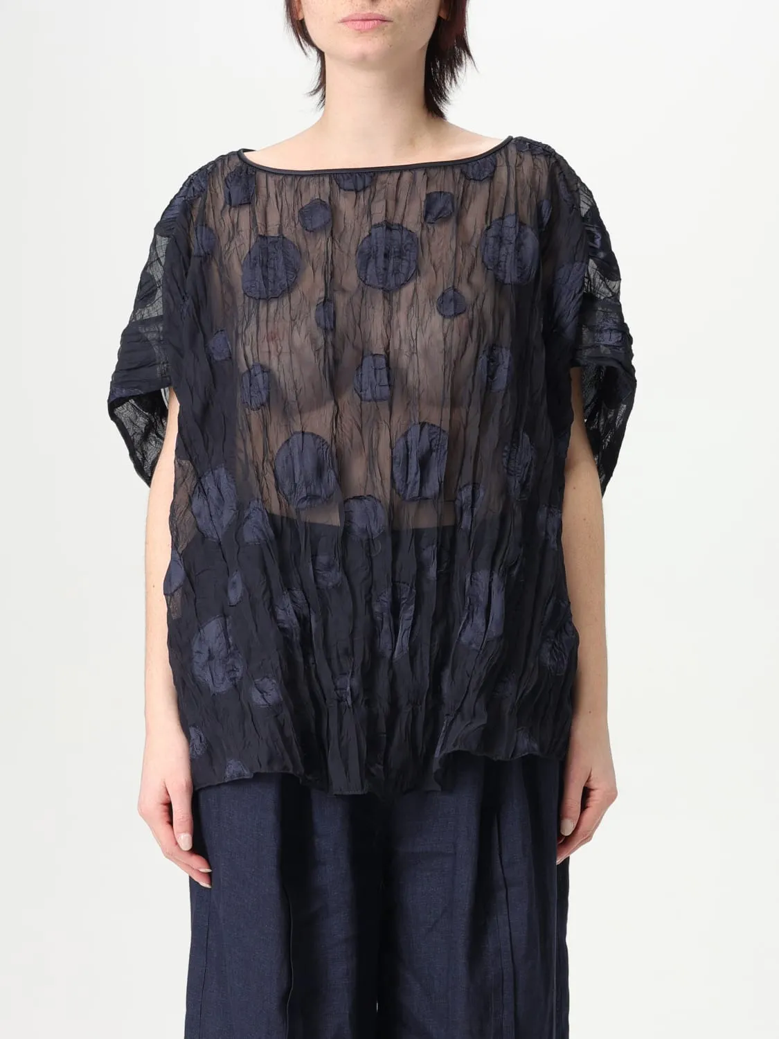 Blusa con effetto jacquard Emporio Armani