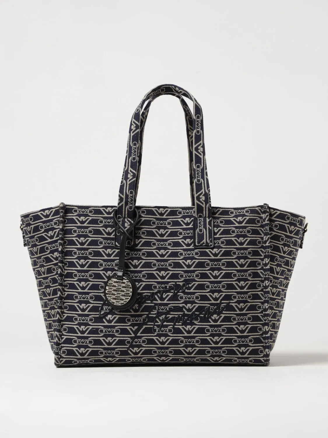 Borsa Emporio Armani in misto cotone con logo jacquard